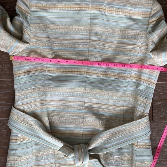 NEW! Classiques Entier Striped Cotton Blend Dress Coat | Multi Color | 8 - Picture 7 of 8